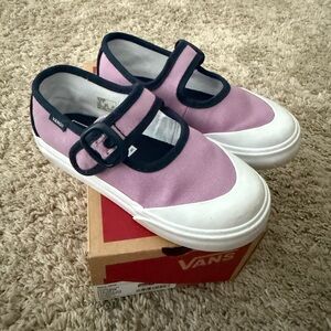 Vans Kids Pink and Blue Mary Jane Sneakers